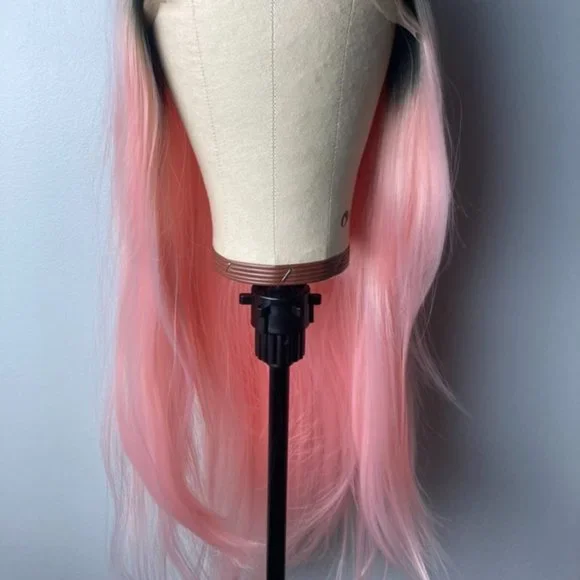 Pink Black Root Lace Wig